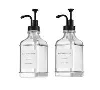 Confezione da 2 erogatori sciroppo di caffè etichette 36 pezzi e pompa dorata, bottiglie sciroppo vetro 500ml accessori da bar cucina caramello vaniglia acero distributore bottiglie (Black)