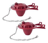 Confezione da 2 falde universali per serbatoi igienici da 5,1 cm, a lunga durata, con guarnizione in gomma, per risparmio idrico, ad alte prestazioni, facile da installare, colore: rosso