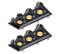 Confezione da 2, faretti LED a Dina, Gimbal, 15W/21W/30W, ano reabile, Montaggio a Filo, faretti da soffitto, CRI 90+, faretti COB a 3 Teste, 3 x 5 W, 6000 K