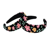 Confezione da 2 fasce elastiche per capelli con fiori colorati, senza cuciture, alla moda, in velluto, per donne, 2 misure