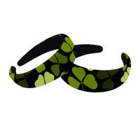 Confezione da 2 fasce larghe in poliestere per donne, con foglie verdi, alla moda, antiscivolo, accessori per capelli per ragazze e donne