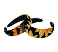 Confezione da 2 fasce larghe in poliestere per donne, con stampa di girasoli, cerchietti per capelli alla moda antiscivolo per ragazze e donne, accessori per capelli