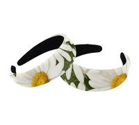 Confezione da 2 fasce larghe in poliestere per donne, piccole margherite, cerchietti per capelli alla moda antiscivolo per ragazze e donne, accessori per capelli