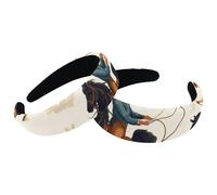 Confezione da 2 fasce larghe per capelli, con foglie selvagge western, cowboy, cavalli del deserto, imbottite, spesse, elastiche, graziose, fasce per capelli a turbante