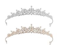 Confezione Da 2 Fasce Per Capelli A Corona, Diademi Con Strass Lucenti, Accessori Per Capelli Squisiti Per Ragazze, Decorazione Per Fascia Da Sposa, Accessori Per Capelli