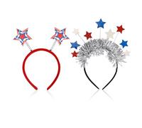 Confezione Da 2 Fasce Per Capelli Con Bandiera, Fasce Per Capelli Con Nappe A Stella A Cinque Punte, Accessori Per Capelli Per Feste Patriottiche, Decorazioni Per Feste Festive