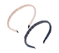 Confezione Da 2 Fasce Per Capelli Con Catena Di Perle Intrecciate, Fasce Per Capelli Intrecciate Con Glitter, Fasce Per Capelli Tradizionali, Fasce Per Capelli Eleganti Per Donna