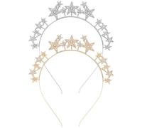 Confezione da 2 fasce per capelli con corona di diamanti, accessori perfetti per feste di vacanza, fasce per capelli di Natale, per ragazze, donne e matrimoni