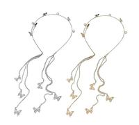 Confezione Da 2 Fasce Per Capelli Con Nappe, Fasce Per Capelli A Farfalla Con Strass, Fasce Per Capelli Alla Moda, Fasce Per Capelli Eleganti, Accessori Da Indossare, Fasce Per Capelli Da Donna