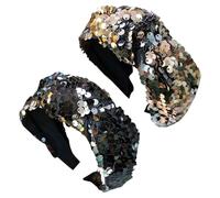 Confezione Da 2 Fasce Per Capelli Con Paillettes, Fasce Per Capelli Retrò, Fasce Per Capelli Personalizzate Alla Moda, Fasce Per Feste, Fasce Per Decorazioni Per Acconciature