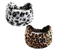 Confezione Da 2 Fasce Per Capelli Con Stampa Leopardata, Fasce Per Capelli Sportive, Fasce Per Capelli Morbide, Fasce Per Capelli Decorative Alla Moda