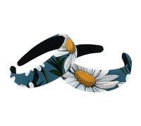 Confezione da 2 fasce per capelli da donna, stile vintage, con margherite, antiscivolo, spesse, imbottite, larghe