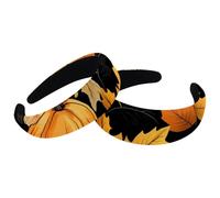 Confezione da 2 fasce per capelli da donna, stile vintage, motivo zucca e foglia d'acero, antiscivolo, spesse, imbottite, per capelli