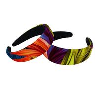 Confezione da 2 fasce per capelli in velluto a turbante, con foglie di palma della giungla tropicale, alla moda, fasce elastiche per capelli, da donna, 2 misure