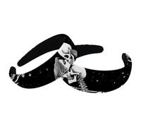 Confezione da 2 fasce per capelli per donne e ragazze, con teschio che si baciano sotto la luna, antiscivolo, per trucco e doccia