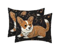 Confezione da 2 federe di dimensioni standard, morbide e traspiranti, 20"x26" per letto, con motivo Corgi che ama la musica.