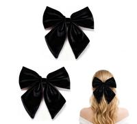 Confezione da 2 fermagli per capelli in velluto nero, eleganti fermagli per capelli in stile francese, per donne e ragazze, forcine per capelli morbide e vellutate per feste di Natale, uso quotidiano