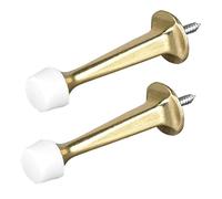 Confezione da 2 fermaporta in lega di zinco, da parete, con paracolpi in gomma, per interni ed esterni, 73 mm, oro