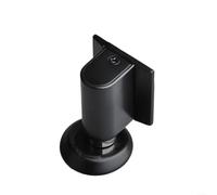 Confezione da 2 fermaporta magnetici, autoadesivi, montaggio a pavimento, asta telescopica regolabile per fessure fino a 22 mm, in lega di zinco, nero (nero)