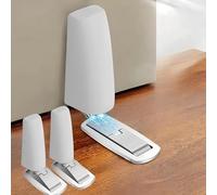 Confezione da 2 fermaporta magnetici, in acciaio inox, per montaggio sul fondo del pavimento, senza trapano, nastro biadesivo forte, magnete forte per mantenere aperto il design ultrasottile, bianco +