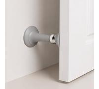 Confezione da 2 fermaporta magnetici, senza trapano, in plastica, colore | Due unità da 97 mm x 50 mm con sfere magnetiche argentate separate, basi antiscivolo in silicone e top a forma di coppa.
