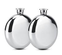 Confezione da 2 fiaschette, fiaschetta rotonda in argento per whisky, bottiglia di vino in acciaio inossidabile da 5 once, bottiglia di whisky portatile per uomini e donne