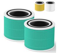 Confezione da 2 filtri di ricambio Core 300 True HEPA compatibili con purificatore d'aria Core 300 e Core 300S VortexAir, 3 in 1 H13 di grado True HEPA di ricambio, Core 300-RF, rispetto al codice articolo Core 300-RF, bianco (verde)