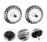 Confezione da 2 filtri in acciaio inox per lavello da cucina, con 36 fori di scarico, per prevenire gli sprechi alimentari e una facile pulizia