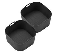 Confezione da 2 fodere in silicone per friggitrice ad aria, antiaderenti, riutilizzabili, per Philips Hd9252 Hd9200 Hd9255, 17 x 17,5 x 8 cm, resistenti al calore, flusso d'aria migliorato per