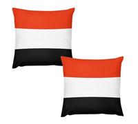 Confezione Da 2 Fodere Per Cuscini Decorativi Corti E Morbidi 45 X 45 Cm Quadrate Con Stampa Bandiera Dello Yemen Per Divano Camera Da Letto