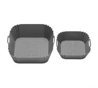 Confezione da 2 fodere riutilizzabili in silicone per friggitrice ad aria FN101GY, resistenti al calore fino a 450 °C, antiaderenti per un facile rilascio degli alimenti (grigio)