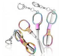 Confezione da 2 forbici pieghevoli in acciaio inox di sicurezza, portatili, da viaggio, piccole e compatte, pieghevoli, per infermieristica, cucito, artigianato, ufficio e uso in viaggio