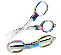 Confezione da 2 forbici pieghevoli, in acciaio inox, portatili, piccole forbici da viaggio, adatte per accessori infermieristici, viaggi, casa, artigianato, ufficio, cucito