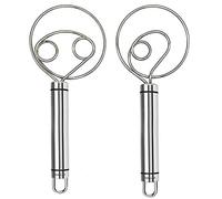 Confezione da 2 fruste danesi in acciaio inox con piccolo gancio a coda, frullatore artigianale per pane, pasticceria, pizza - perfetta cottura
