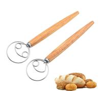 Confezione da 2 fruste danesi per impasto, 33 cm, in acciaio inox, strumento da cucina per cucinare pane, pasticceria, ravioli e impasti per pizza