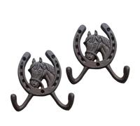 Confezione da 2 ganci da parete in ghisa a ferro di cavallo, accessori decorativi per villa e giardino