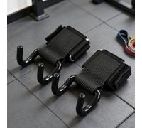 Confezione da 2 ganci di sollevamento per sollevamento pesi, ganci per trazioni pesanti con supporto per il polso, ganci da palestra (nero)