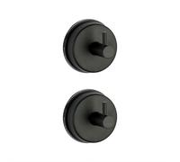 Confezione da 2 ganci in acciaio inox - 6,5 x 5,5 cm, ganci adesivi resistenti senza fori, per decorazioni natalizie, composizioni nuziali, uso domestico e ristorante (nero)