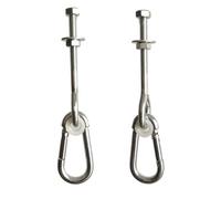 Confezione da 2 ganci in metallo resistenti per sedie sospese, 300 kg, ergonomici, per esterni, adatti per adulti e bambini, set di ganci in metallo antiruggine