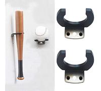 Confezione da 2 ganci per mazzetti (multiuso) per recinzione e montaggio a parete, in acciaio, per baseball, per mazze softball, facile da installare, resistente,per riporre e organizzare il baseball