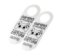 Confezione da 2 ganci per porta con scritta "Gaming In Progress", per decorazione sala giochi con scritta "Don't Disturb Food and Drink Permitted Camera da letto", accessori per la stanza dei giochi