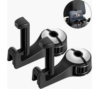 Confezione da 2 ganci per sedile auto con supporto per cellulare, gancio universale per poggiatesta auto, gancio appendiabiti per auto con suppor