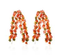 Confezione Da 2 Ghirlande Di Foglie Autunnali, Piante Artificiali Decorative, Decorazione Domestica Autunnale, Ghirlanda Di Piante Autunnali Sospese, Adatta Per Casa, Decorazione Camino (175 Cm)