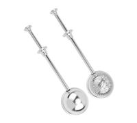 Confezione da 2 infusori per tè in acciaio inox, manico telescopico, filtro e spolverino per zucchero, spezie in acciaio inox, setacci per farina