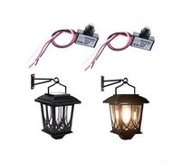Confezione da 2 interruttori fotocellula da incasso AC 120 V, sensore di luce automatico con ritardo di 12 s, per luci da parete fienile, alloggiamento cromato IP65