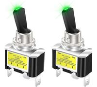 Confezione da 2 interruttori SPST da 12 V 30 A con indicatore LED rosso, interruttore a bilanciere on/off a 3 pin per auto, camion, barca, camper, impermeabile, per cruscotto elettrico (rosso)