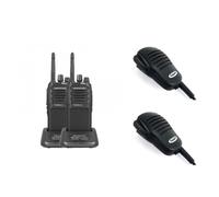 Confezione da 2 Kenwood TK3701DE + 2 Microfoni per altoparlanti Value pack: 2 radio ibride analogico-digitali senza licenza e 2 microfoni con