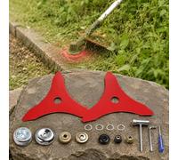 Confezione da 2 Lame decespugliatore a 3 Denti per STIGA SBC 252 D, in Acciaio temprato con Kit di Montaggio per sterpaglie, Erba e vegetazione