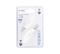 Confezione da 2 Lampadine LED E14 5.5W=40W, Smd Candela Luce Fredda 6400K