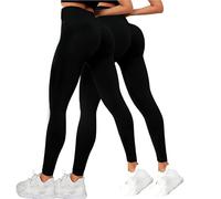 Confezione da 2 leggings anticellulite da donna collant a compressione 3D | Leggings da donna che sollevano i glutei ridefiniscono la silhouette senza sforzo snellenti pantaloni sportivi da palestra